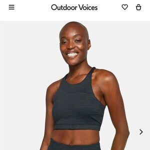 OUTDOOR VOICES crop top sports bra. Racerback, size S, excellent condition.